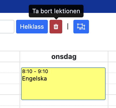 Ta bort lektion med soptunna