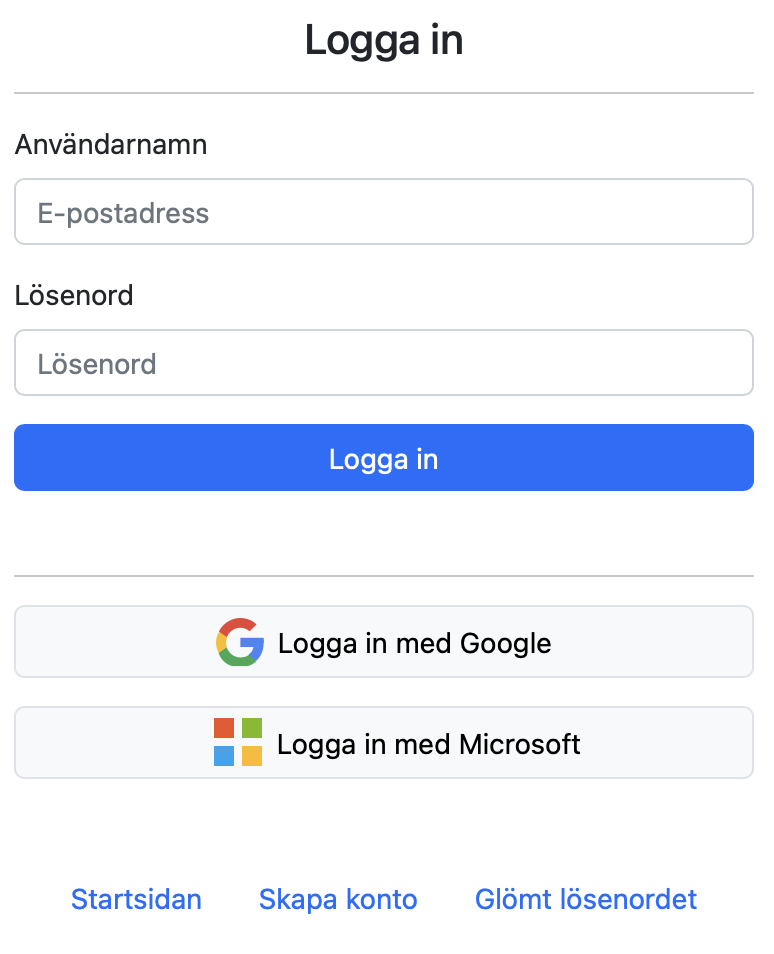 Inloggningssida