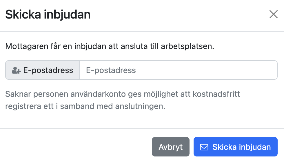 Bjud in användare