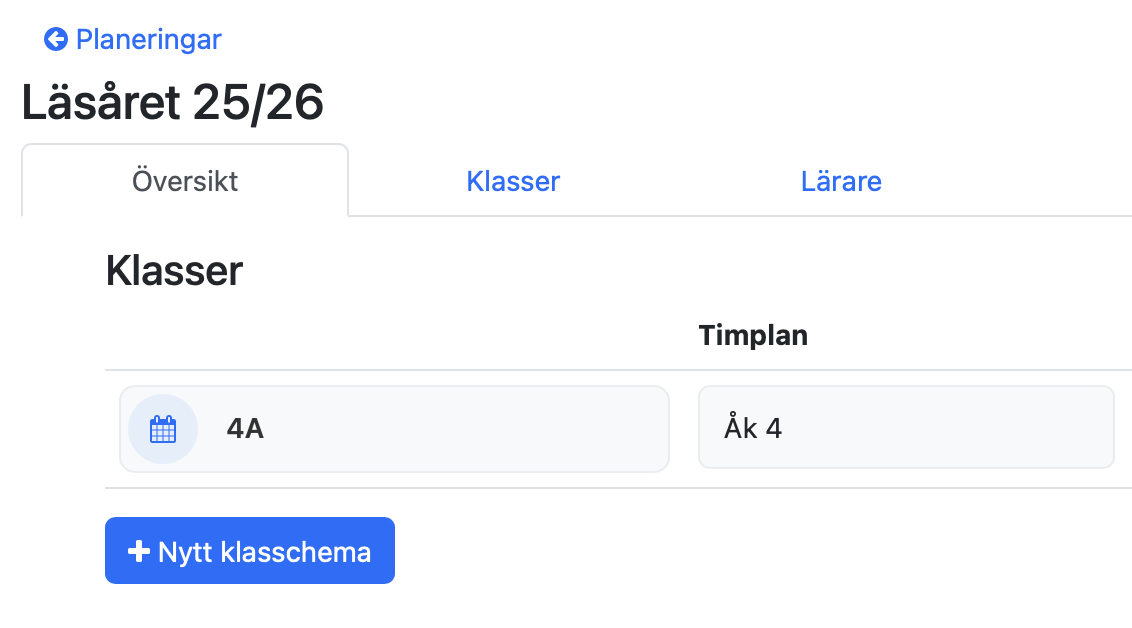 Nytt klasschema